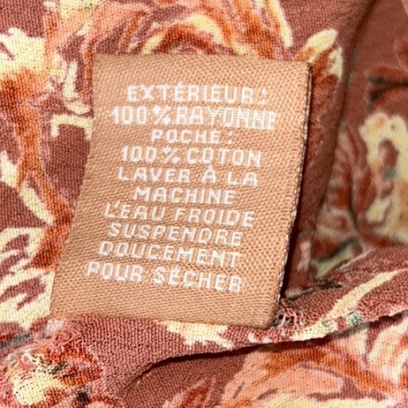 April Cornell Floral Print Wrap Front Chiffon Midi Dress - XL - Picture 12 of 13